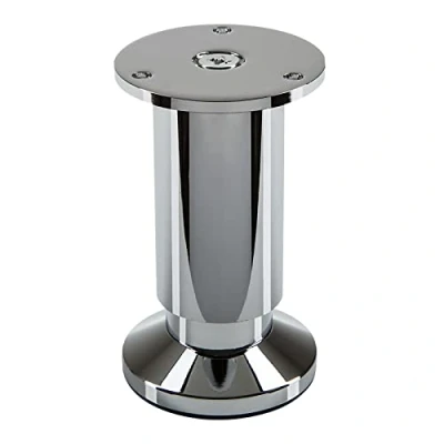 Abbildung von Möbelfuß TERRA Höhe 100 mm Chrom poliert Sockelfuß höhenverstellbar bis max. 15 mm, belastbar 250 kg von SOTECH