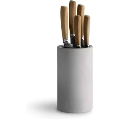 Abbildung von Springlane Messerblock mit Messersets und ohne in verschiedenen Varianten, Beton Schonende Borsten, inkl. 5tlg. Messerset
