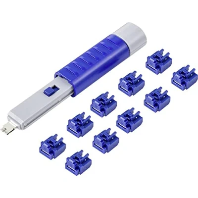 Abbildung von Renkforce RJ45 LAN Port Schloss RF 4695234 10er Set Silber Blau inkl. 1 Schlüssel