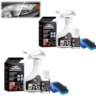 Abbildung von Qosigote Headlight Restoration Kit, Spray,180 ml Scheinwerfer Aufbereitung Set, Auto Politur Spray für hellere, klarere Sicht (2 Stück)