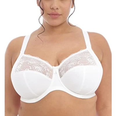 Abbildung von ELOMI Damen Morgan Underwire Banded Stretch Lace Bra BH mit voller Abdeckung, Weiß, 90K