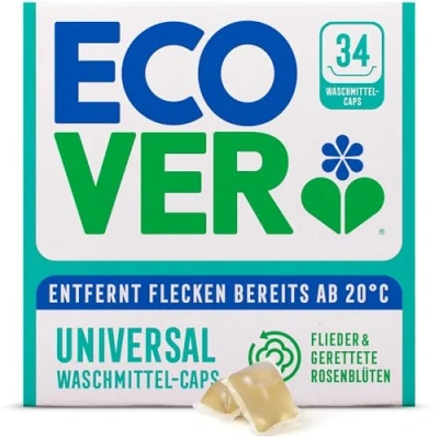 Abbildung von Ecover Waschmittel Kapseln Wäschekapseln mit frischem Duft von Flieder &amp; Rosen, 1x Packung 34 Stück