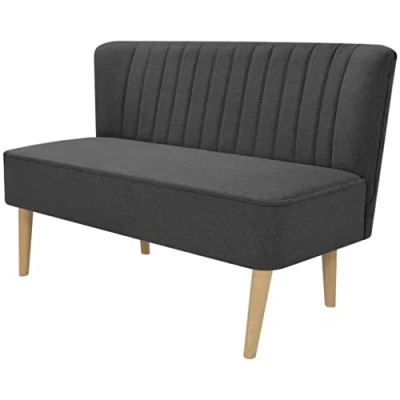 Abbildung von vidaXL Sofa 2 Sitzer Stoff Dunkelgrau Stoffsofa Loungesofa Polstersofa Couch