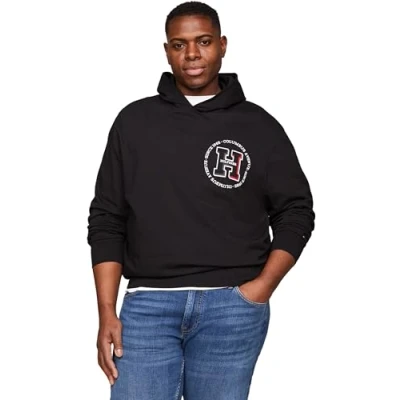 Abbildung von Tommy Hilfiger Roundel Hoody Kapuzenpullover, Herren, Größe: XXL, Black