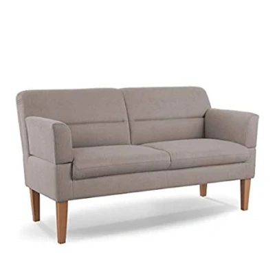 Abbildung von CAVADORE 2,5 Sitzer Küchensofa Kira / Sitzbank für Küche, Esszimmer oder Wohnküche inkl. Armteilverstellung Leichte Fleckenentfernung dank Soft Clean 168 x 94 81 Flachgewebe: Hellgrau