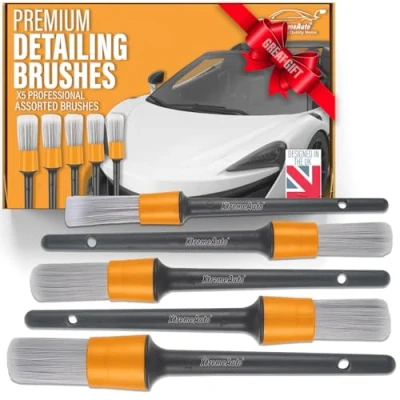 Abbildung von Xtremeauto Auto Detail Pinsel Set 5 teiliges professionelles Detailpinsel Set, ultraweiche Bürste, nicht kratzend, für die Reinigung von Innenräumen und Rädern, zarte Innenaufbereitungs Pinsel,