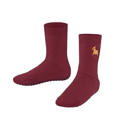 Abbildung von FALKE Unisex Kinder Stoppersocken Catspads Embroidery K HP Baumwolle Wolle rutschhemmende Noppen 1 Paar, Rot (Ruby 8830), 35 38