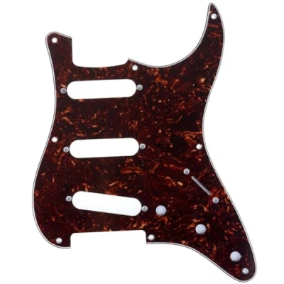 Abbildung von Musiclily Pro 8 Löcher 50s 57 Vintage SSS Strat Pickguard Gitarren Schlagbrett für American Stratocaster E Gitarre,4 lagig Tortoise Shell