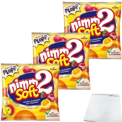 Abbildung von Storck Nimm 2 soft Kau Bonbon 3er Pack (3x116g Beutel) + usy Block