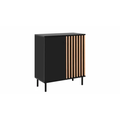 Abbildung von Finori Kommode 2 Türen, Lamellen Optik, Artisan Eiche Dekor 80x90x40cm (BxHxT)