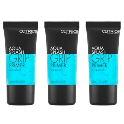 Abbildung von Catrice Aqua Splash Grip Primer, Blau, feuchtigkeitsspendend, langanhaltend, strahlend frisch, für trockene Haut, vegan, ölfrei, ohne Parabene, Nanopartikel frei, 3er Pack (3x30ml)