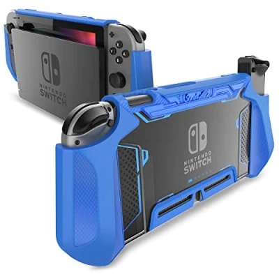 Abbildung von mumba Hülle für Nintendo Switch Robuste Schutzhülle Hybrid TPU Griff Case Cover Switch, Blau