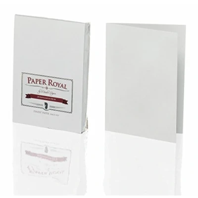 Abbildung von Rössler Papier 2160831170 Paper Royal Doppenkarten Pack DIN A6, 20 Stück, eisgrau gerippt