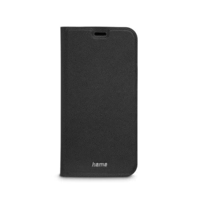 Abbildung von Hama Handyhülle für iPhone 12/12 Pro (Handytasche zum Aufstellen, Etui mit Kartenfach, extra Schutz von Display und Kamera, Magnet, Klapphülle, weich, Anti Fingerabdruck) schwarz