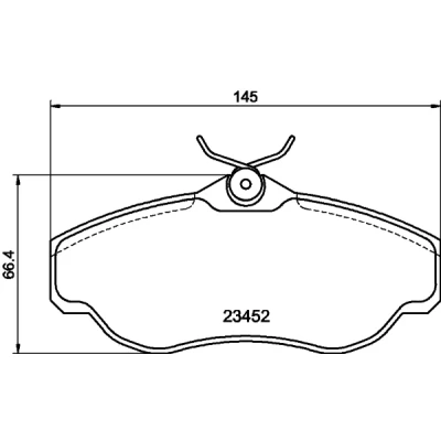 Abbildung von HELLA 8DB 355 009 531 Bremsbelagsatz nicht für Verschleißwarnanzeiger vorbereitet mit Bremssattelschrauben LAND ROVER: Discovery 2, Range Rover 2