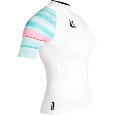 Abbildung von Cressi Unisex Adult Shield Lady Rash Guard Short/Sl Schützender Rashguard für SUP und Wassersport, Weiß/Aquamarin, XXL/6