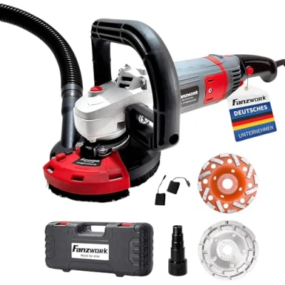 Abbildung von Fanzwork Multischleifer Betonschleifer Betonfräse Set 1500W/125mm Schleiftopf, max. 8500,00 U/min, (Set), für Glätten, Schleifen und Fräsen