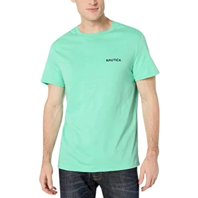 Abbildung von Nautica Herren Kurzärmliges Rundhalsausschnitt T Shirt, Mint Spring Solid, L