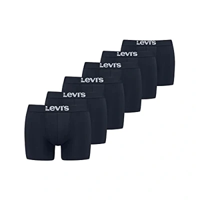 Abbildung von Levi&#039;s Herren Men&#039;s Solid Basic Boxers (6 pack) Boxer Shorts, blau, XL