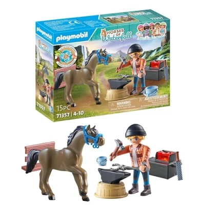 Abbildung von Playmobil® Konstruktions Spielset Hufschmied Ben &amp; Achilles (71357), Horses of Waterfall, (15 St)