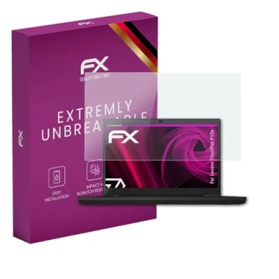 Abbildung von atFoliX Glasfolie kompatibel mit Lenovo ThinkPad P15v Panzerfolie, 9H Hybrid Glass FX Schutzpanzer Folie