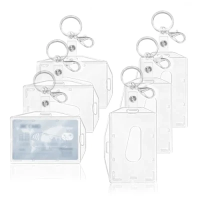 Abbildung von 6 Stück Ausweishülle mit Schlüsselring,Durchsichtige Kartenhülle,Badge Holder Karten für Ausweishalter,ausweishüllen,Scheckkartenhülle (6 Pcs Keyring)