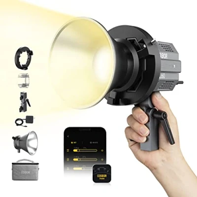 Abbildung von Videoleuchte, Colbor CL60 65W COB Dauerlicht 2700K 6500K CRI97+ mit Bowens Mount App Steuerung 10 Lichteffekte Tageslight für Fotostudio Videoaufnahme, LED Videoleuchte Studio Fotografie