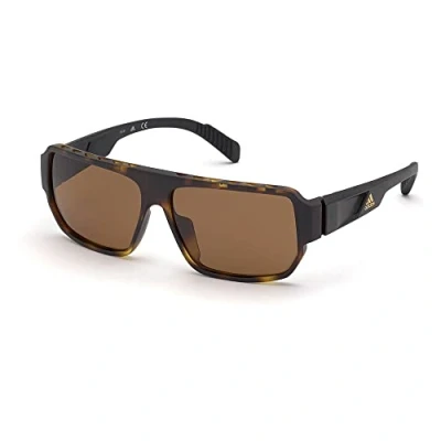 Abbildung von Adidas Sport Herren SP0038 52E Gläser SONNENBRILLEN Injiziert Dunkler Havanna Braun Quadratisch Polarisiert