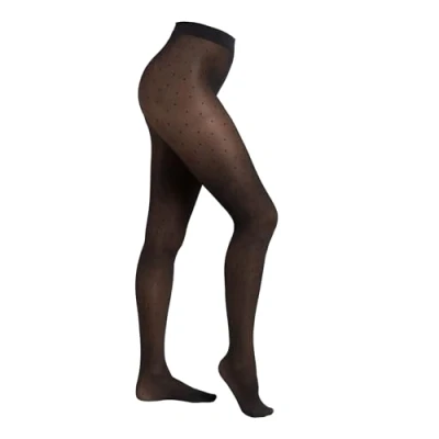Abbildung von camano Thermo DOTS WARM Transparent LOOK Strumpfhose, Damen, Größe: 40/42, Black