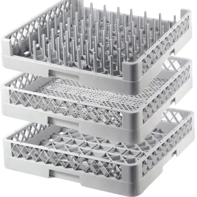 Abbildung von Gastronette 3 Set Spülkörbe Spülkorb für Bestecke Tabletts Gläser Geschirr GN Bleche Tassen mit 64 Finger Korb 50x50 Besteckkorb Spülmaschinenkorb Geschirrspülkorb gewerbliche Spülmaschinen