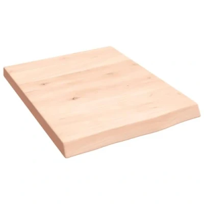 Abbildung von vidaXL Waschtischplatte, Multifunktional Arbeitsplatte mit Naturkante, Waschtischkonsole Tischplatte für Badezimmer, Holzplatte Platte Badmöbel, 40x50x(2 4) cm Massivholz Unbehandelt