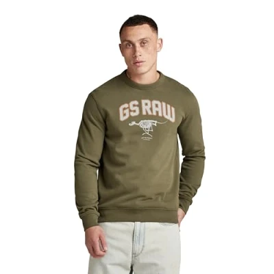Abbildung von G Star Skeleton DOG Graphic Sweatshirt, Herren, Größe: XS, Shadow olive