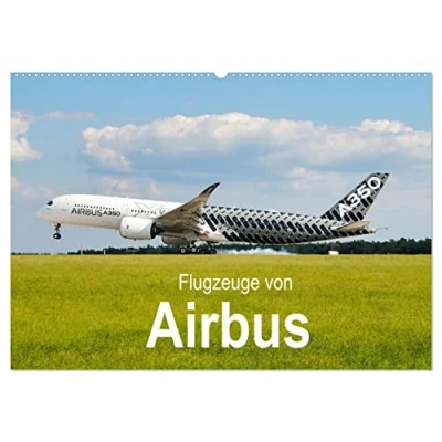 Abbildung von Flugzeuge von Airbus (Wandkalender 2025 DIN A2 quer), CALVENDO Monatskalender