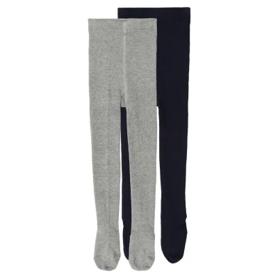 Abbildung von camano 2 PACK Strumpfhose für Kinder, Größe: 152/164, Light grey/navy