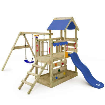 Abbildung von Spielturm TurboFlyer mit Schaukel &amp; blauer Rutsche