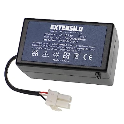 Abbildung von EXTENSILO Akku Ersatz für Samsung DJ43 00006A, 00006B, DJ96 00152B, 00203A, VCA RBT30 Staubsauger (3400mAh, 14,4V, Li Ion)