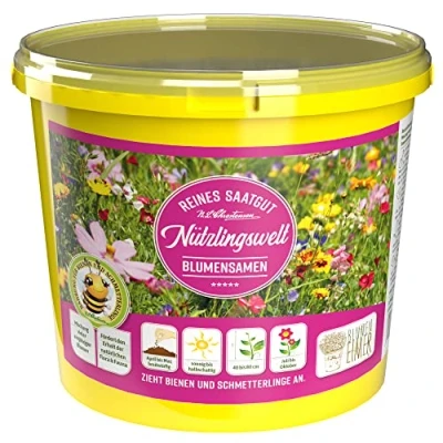 Abbildung von Chrestensen Nützlingswelt Blumensamen 5L Eimer reichblühende Samen Mischung verschiedenster Sommerblumen