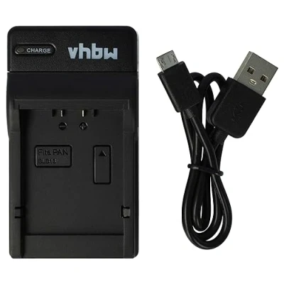 Abbildung von vhbw USB Ladegerät kompatibel mit Panasonic Lumix DMC G1, G1K, G1W, G2 Kamera Camcorder/Akku Ladeschale, Ladeanzeige, 8,4 V
