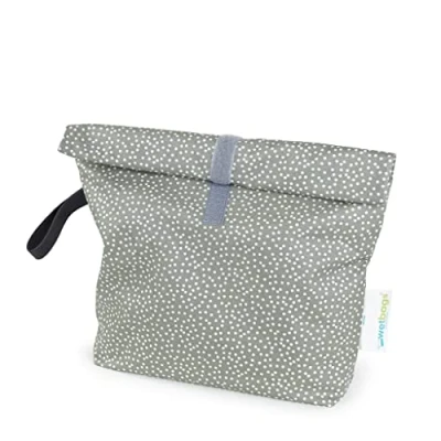 Abbildung von Liebes von priebes ROLLUP WETBAG M Nassbeutel für Kindergarten, Stoffwindeln Wäschebeutel Kinderkarten waschbar Größe 30 x 35 cm Windeltaschen Wasserdicht aus 100% Baumwolle