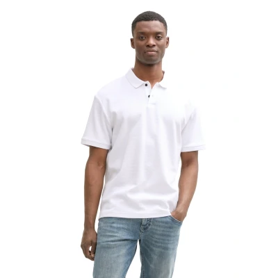 Abbildung von TOM Tailor Denim Structured Poloshirt, Herren, Größe: Medium, White