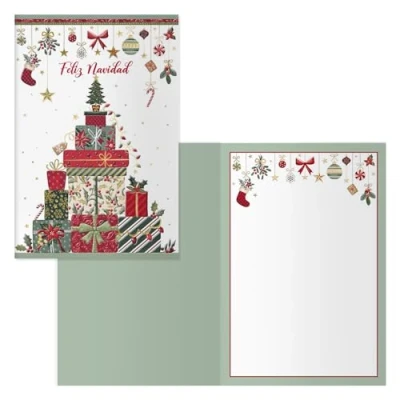 Abbildung von DOHE Weihnachtskarten, 6 Stück, Größe: 11,5 x 17 cm (geschlossen), inklusive Umschlag zur Aufbewahrung der Karte, Modell Geschenke