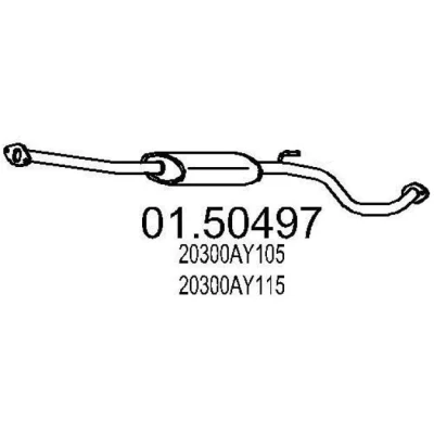 Abbildung von MTS 01.50497 Mittelschalldämpfer 1700 NISSAN: Micra 3, C+C 3