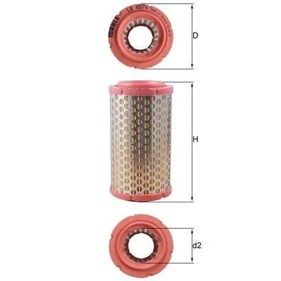 Abbildung von MAHLE ORIGINAL LX 4574 Luftfilter 143 78 Filtereinsatz FIAT: 126, 600 Limousine, 500 Limousine