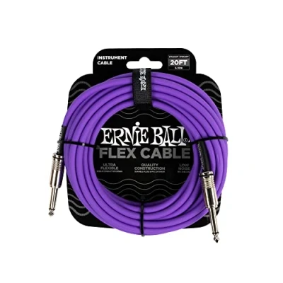 Abbildung von Ernie Ball Flex Instrument Cable Straight/Straight Violett 6 m Gerade Klinke
