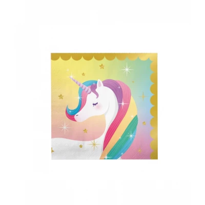 Abbildung von Unicorn Party Servietten 33x33 cm 16 Stück