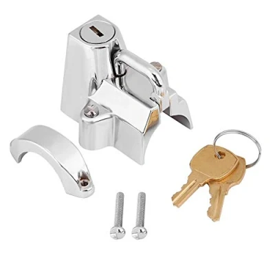 Abbildung von Keenso Motorrad Helmschloss, Universal 22 32mm Lenker Edelstahl Helmschloss Aufhängehaken mit 2 Schlüsseln für und Fahrrad