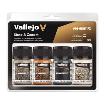 Abbildung von Vallejo 073192 Pigment Set Stein und Beton, 35 ml (4er Pack)