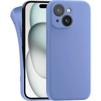 Abbildung von MyGadget Hülle Kompatibel mit iPhone 15 robuste Silikon Schutzhülle TPU Case Slim Silikonhülle Back Cover Kratzfest Handyhülle Matt Blau