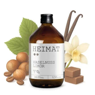 Abbildung von Heimat Haselnuss Schnaps 16% vol. Weich cremig milder Haselnusslikör für Shots oder Cocktails Destillers World Spirit Awards 2022 Gewinner (500ml)