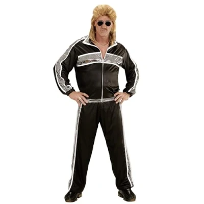 Abbildung von W WIDMANN MILANO Party Fashion Kostüm Trainingsanzug, Jacke und Hose, 80er Jahre Outfit, Jogginganzug, Bad Taste Faschingskostüme